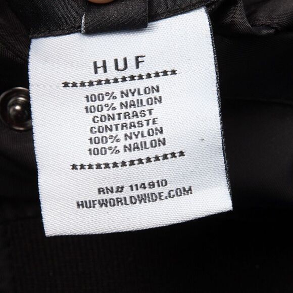 HUF Reversible Jacket Men Medium Black Blue Hawks Pockets Full Zip - Picture 12 of 16